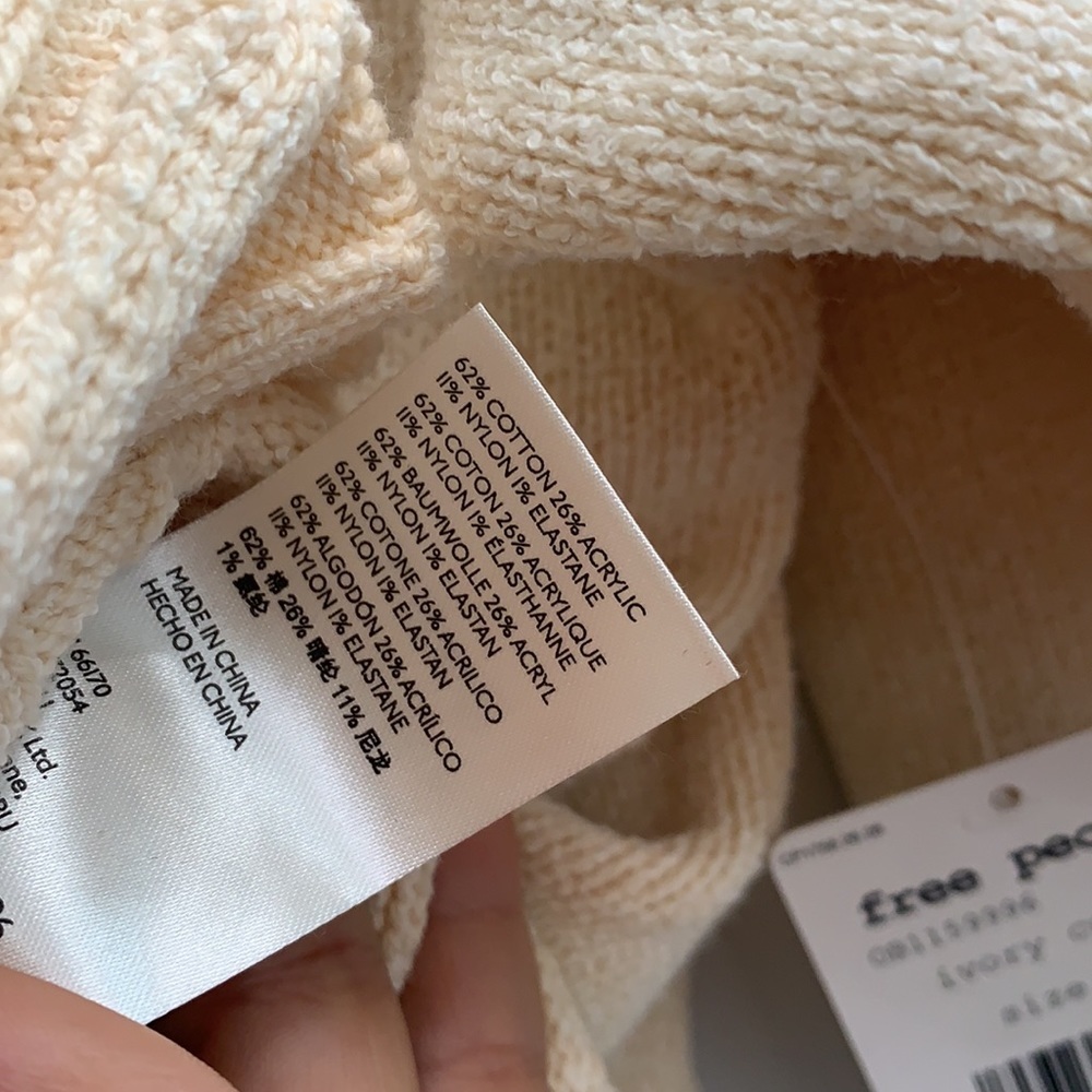 Free People Street Fair Tunic Sweater Ivory Combo - Picture 10 of 13